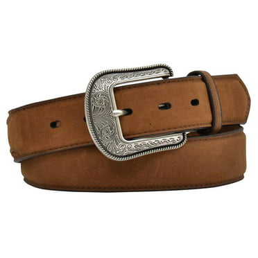 Nocona Men's Brown Overlay & Concho Leather Western Belt N2476044